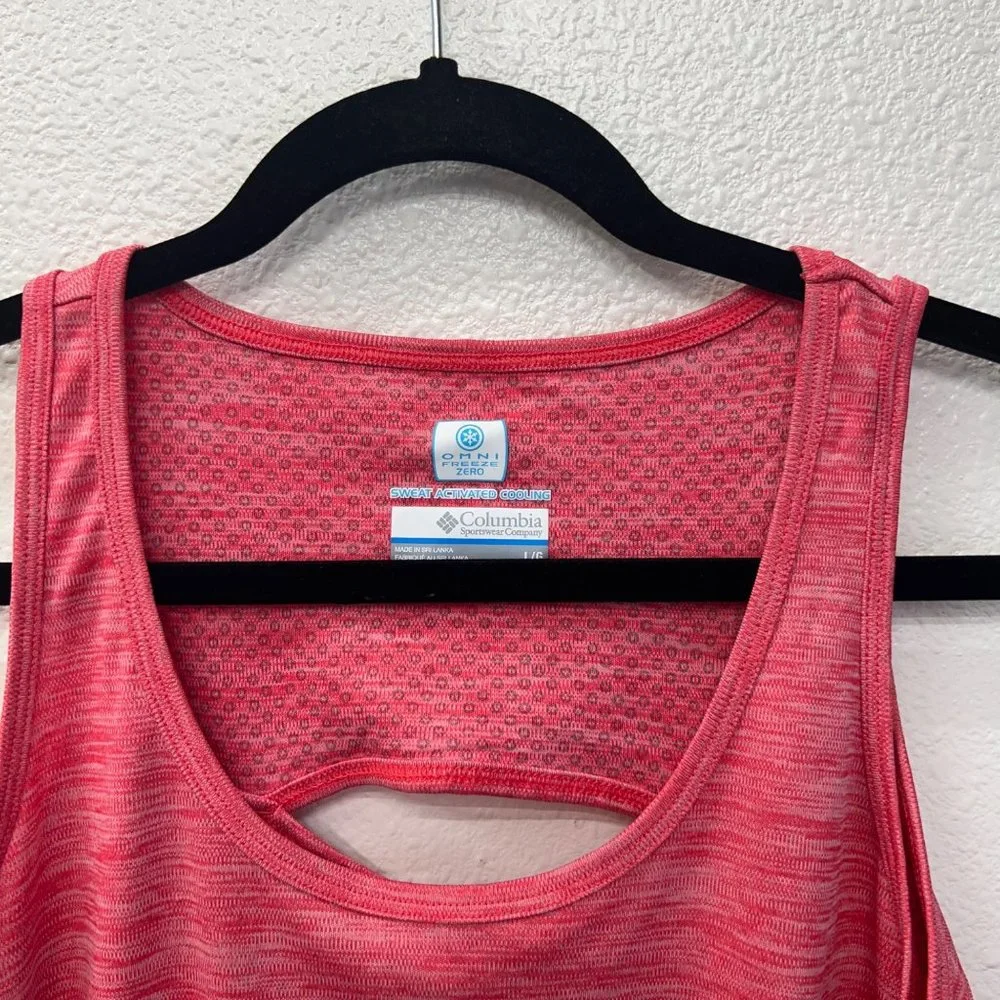 Columbia red sweat activated cooling omni free zero tank womens Size: L - Picture 4 of 9
